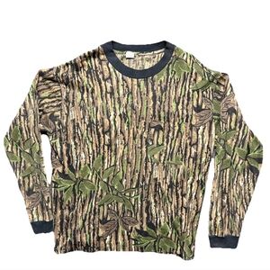 VTG M  USA Made Realtree Camo Single Stitch Long Sleeve Hunting Pocket T-Shirt